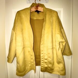 Joan Vass off Yellow Women's Jacket. Super soft! Faux suede. Size small
